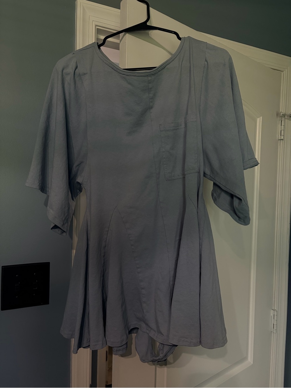 Light Blue Women's Relaxed Fit Short Sleeve Romper